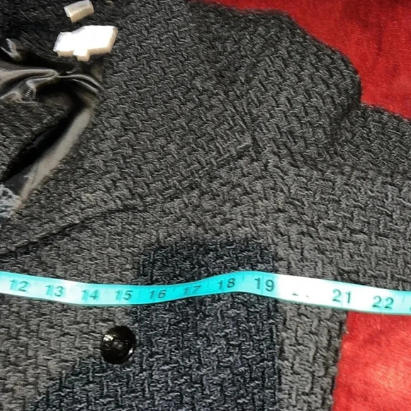 Calvin Klein black tweed Wool Pea Coat Sz 10 - Picture 8 of 17